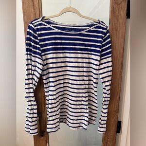 J Crew | Blue & White Striped Long Sleeve Shirt | Size: L